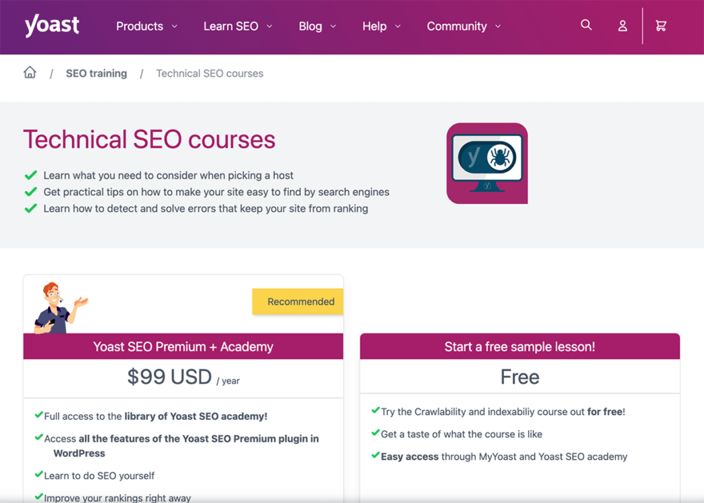 Technical SEO Courses from Yoast