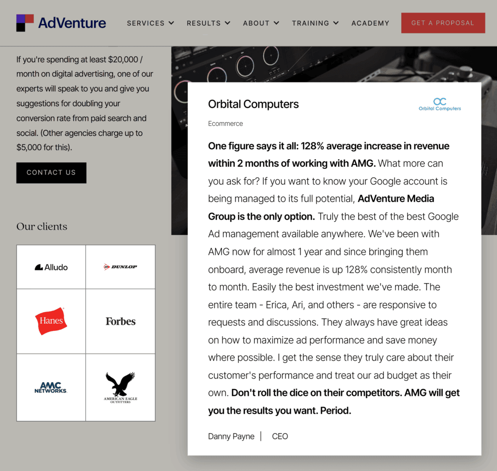 AdVenture – PPC Testimonials