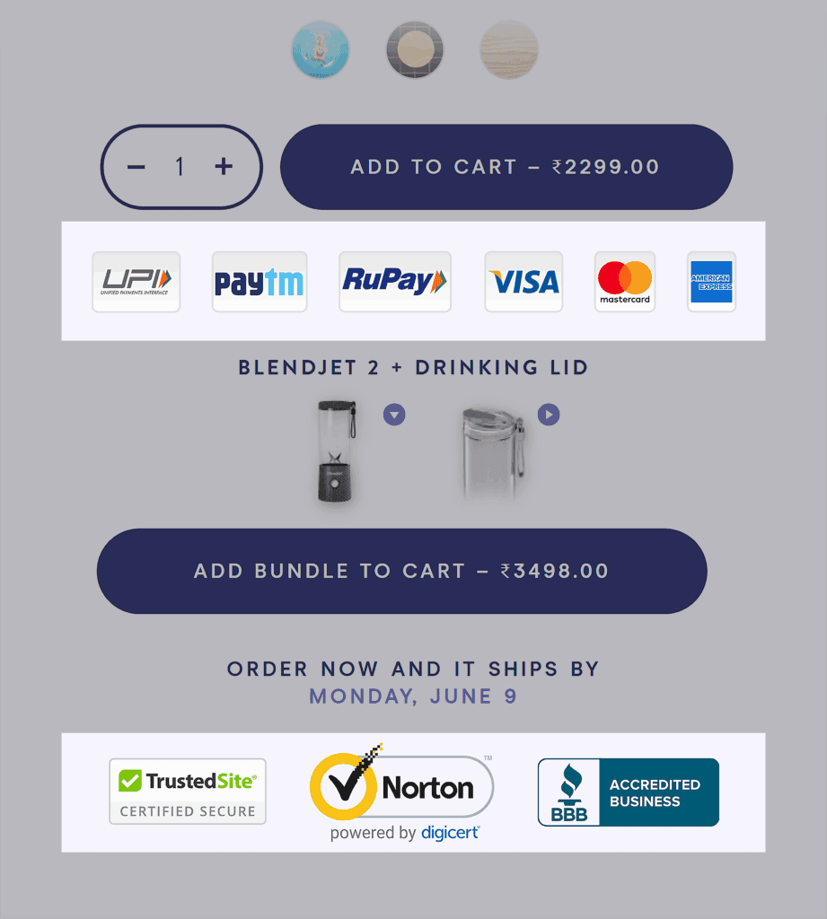 BlendJet – Payment and security badges