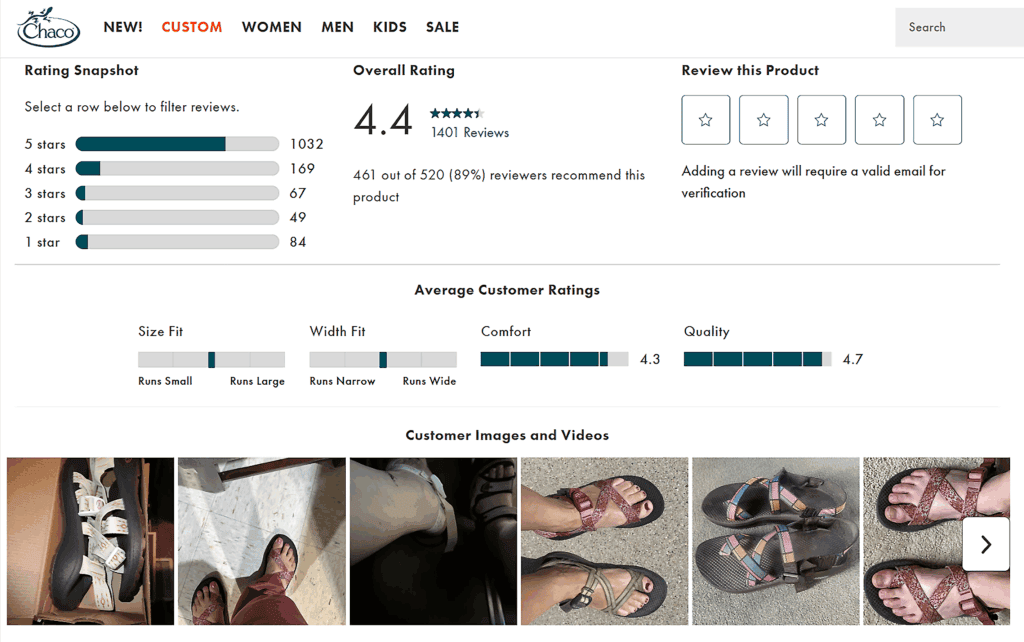 Chaco – Customer reviews