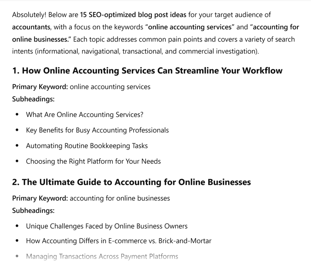 ChatGPT – Blog Topic Ideas – Prompt