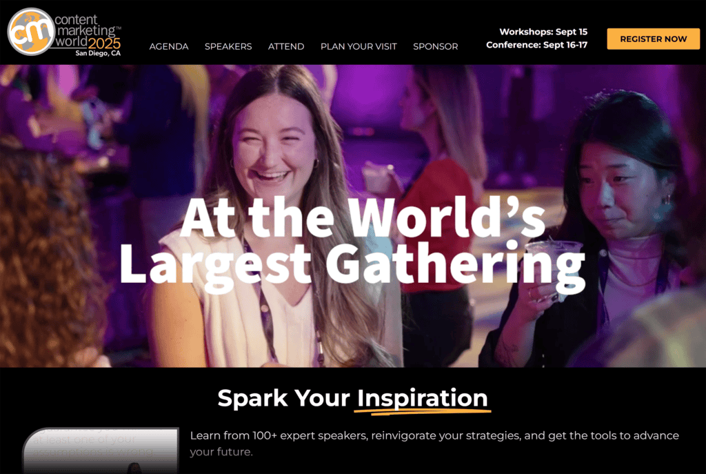 Content Marketing World – Homepage