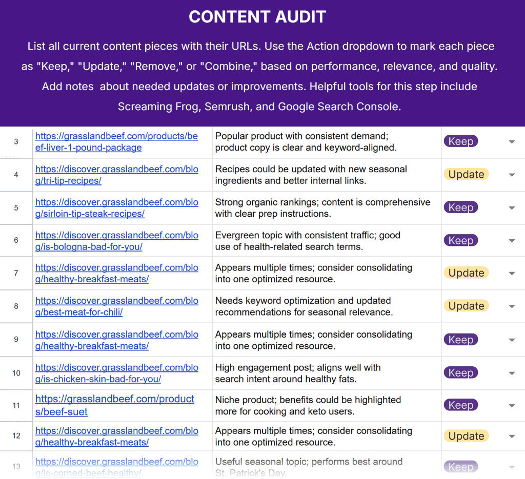 Content Strategy Template – Content Audit