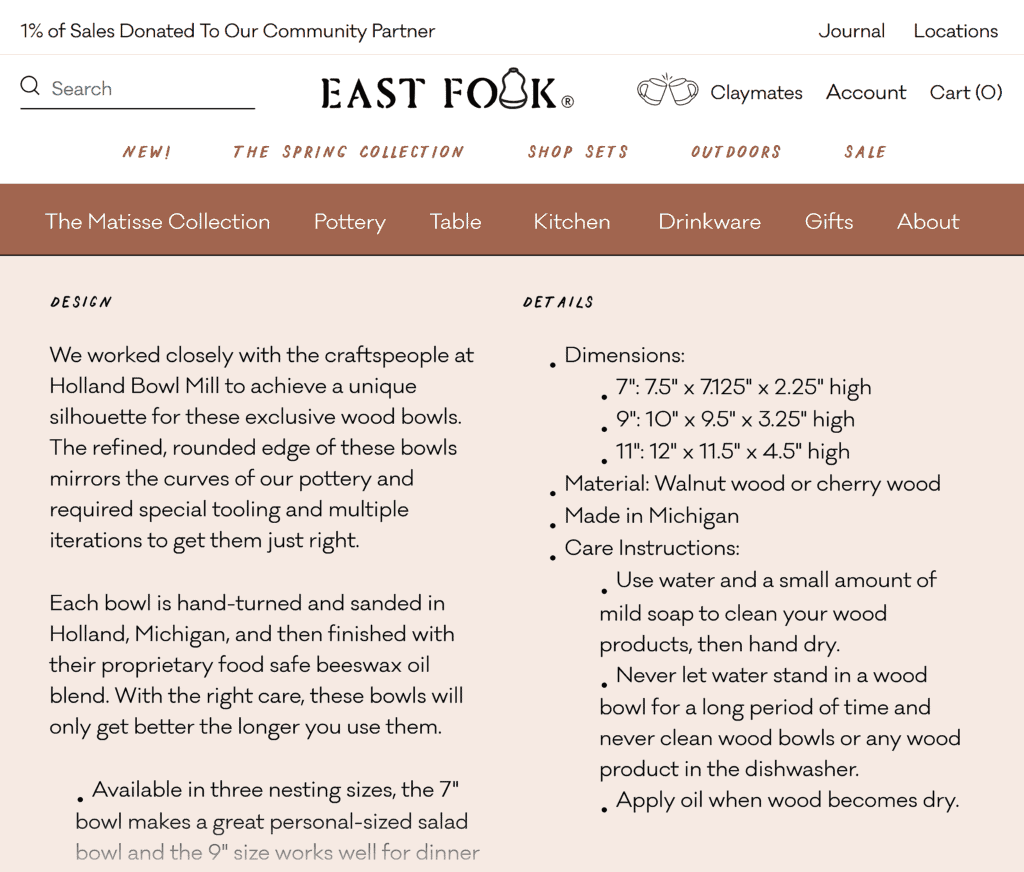 East Fork – Product description