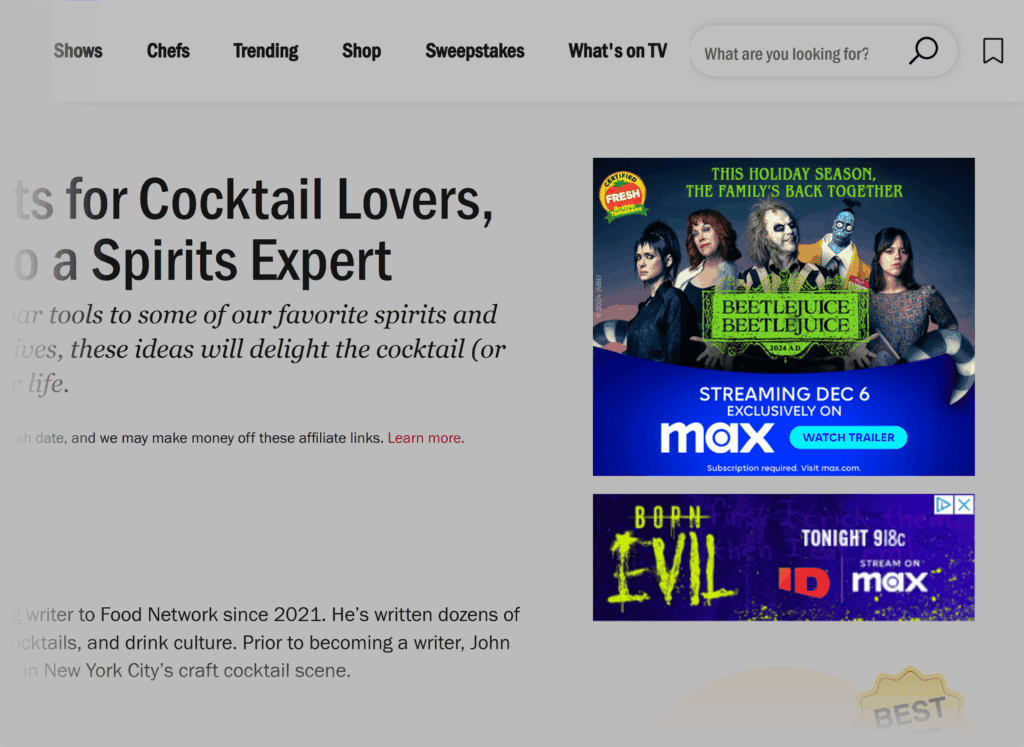 Food Network – Max Ad