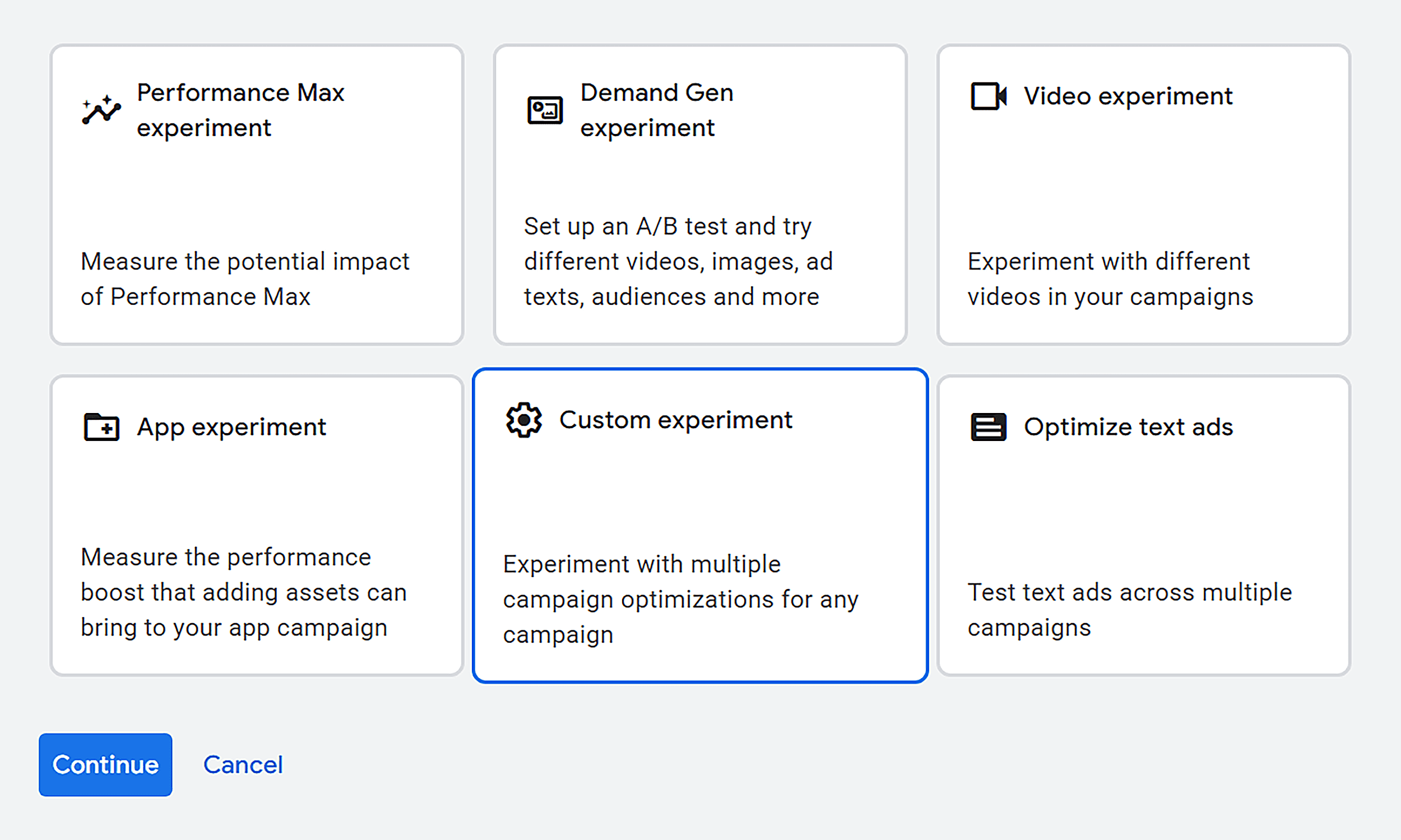 Google Ads – Experiments