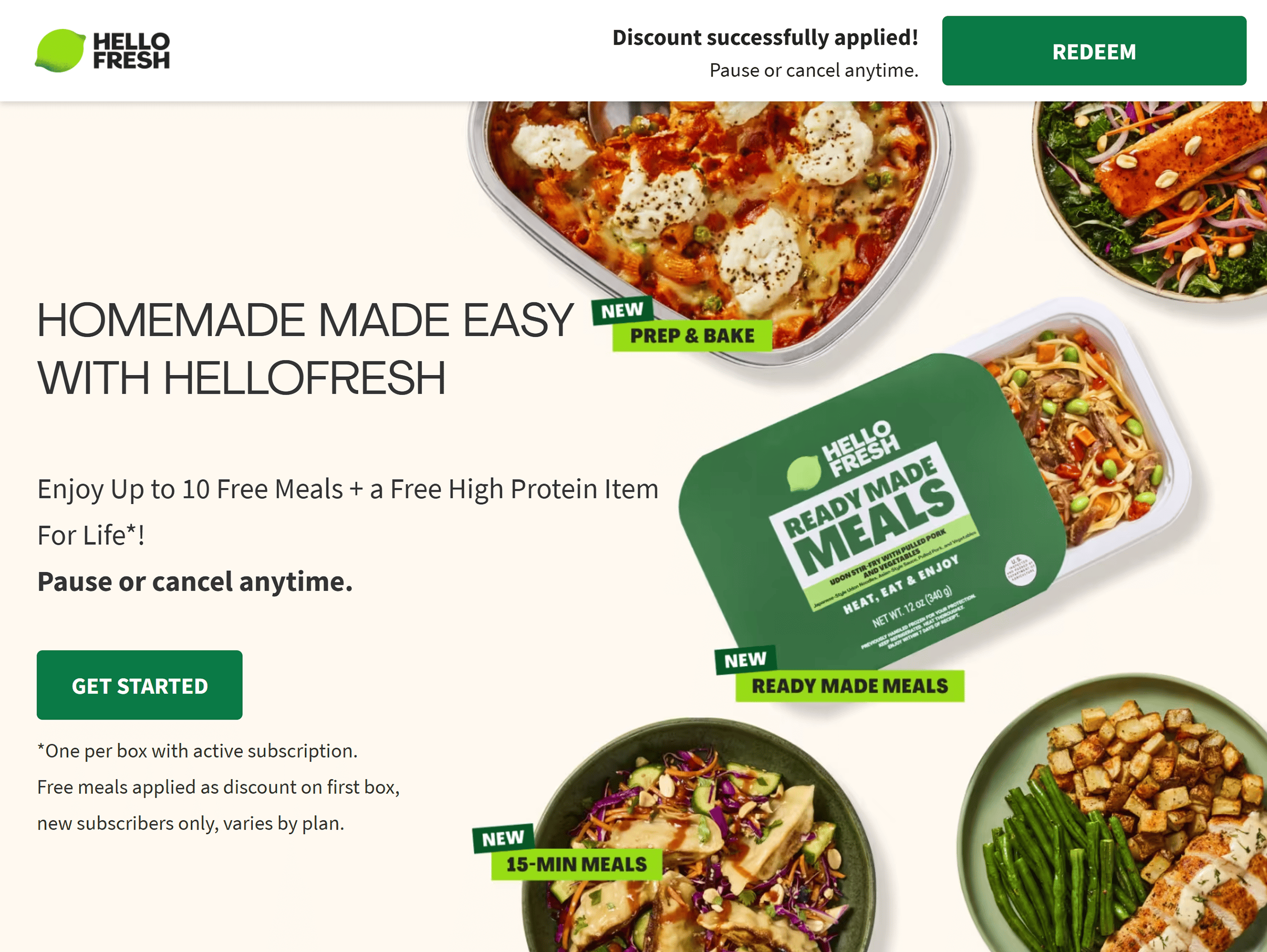 HelloFresh – Ads – Landing page images