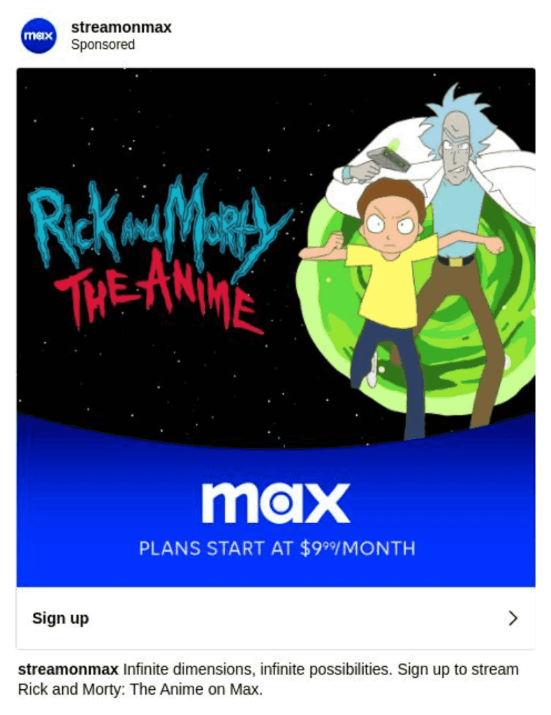 Max Instagram Ad