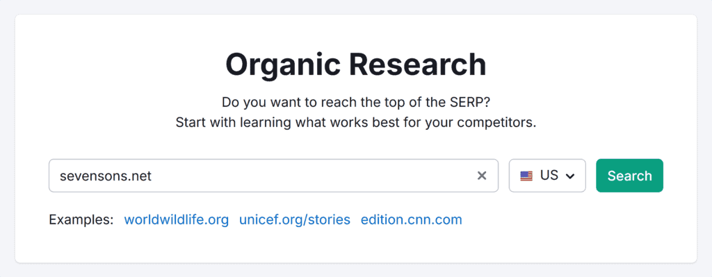 Organic Research – Sevensons – Search