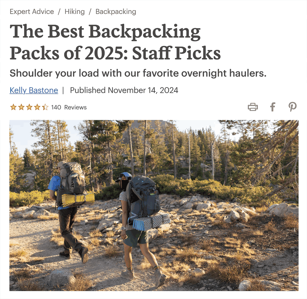 REI Expert Advice – Best Backpacking Packs