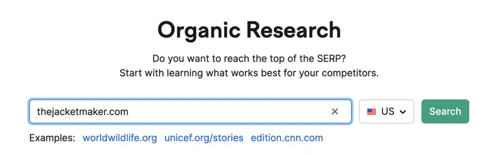 Semrush Organic Research