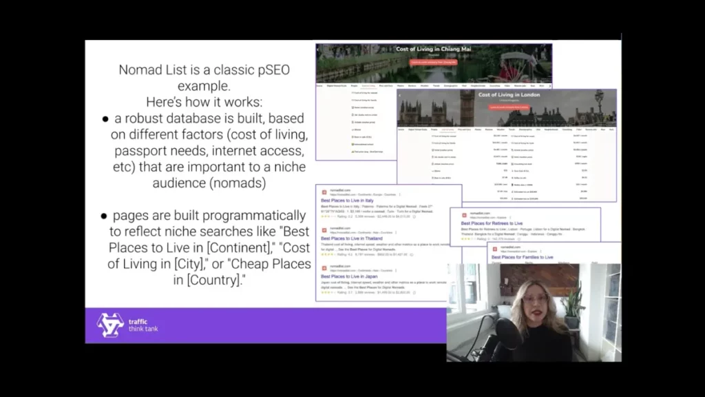 Presentation screenshot - Nomad list programmatic SEO example