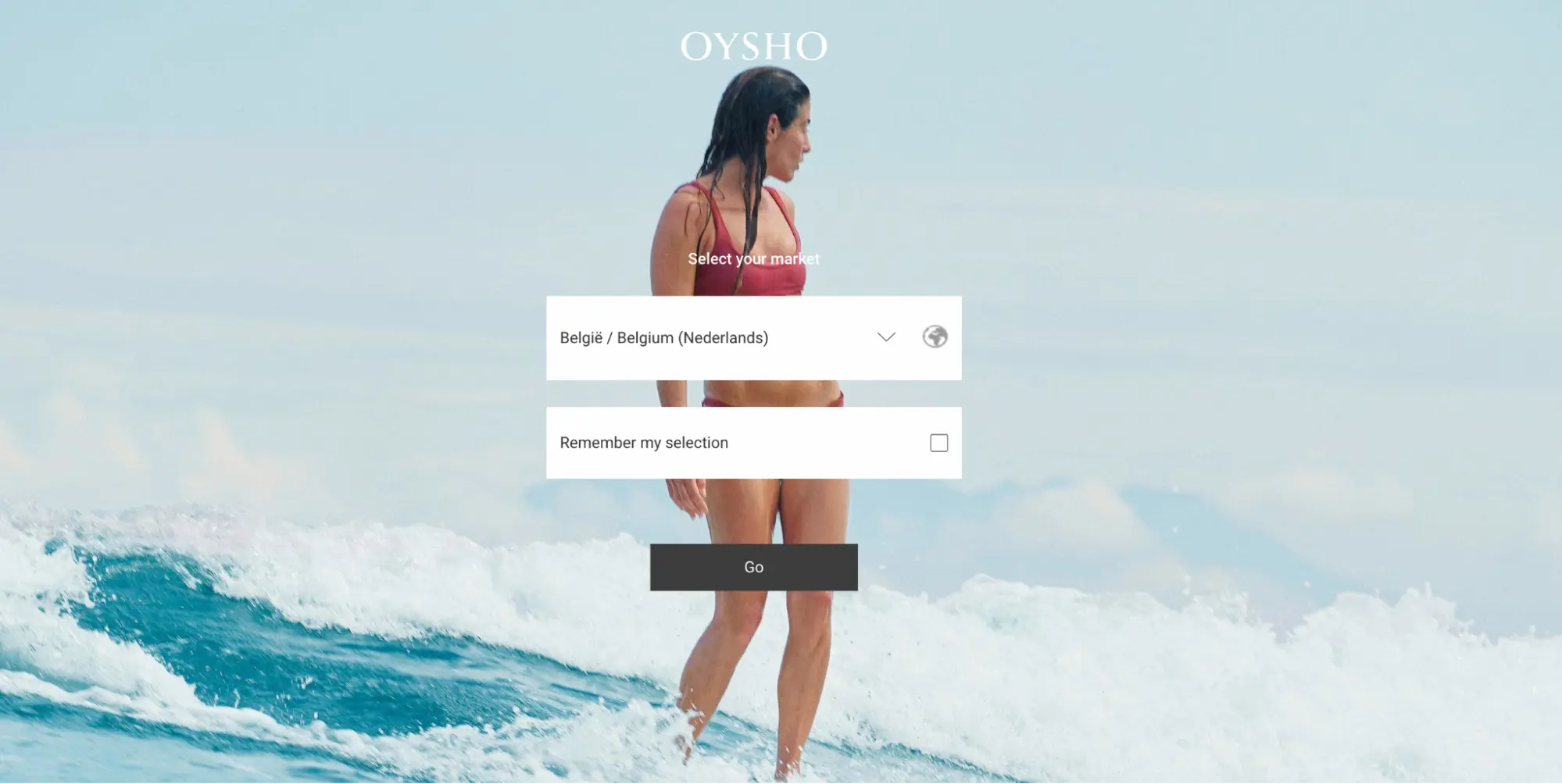 OYSHO location-based redirect