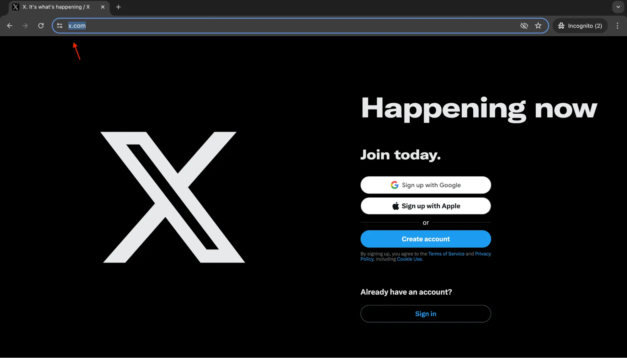 X Homepage