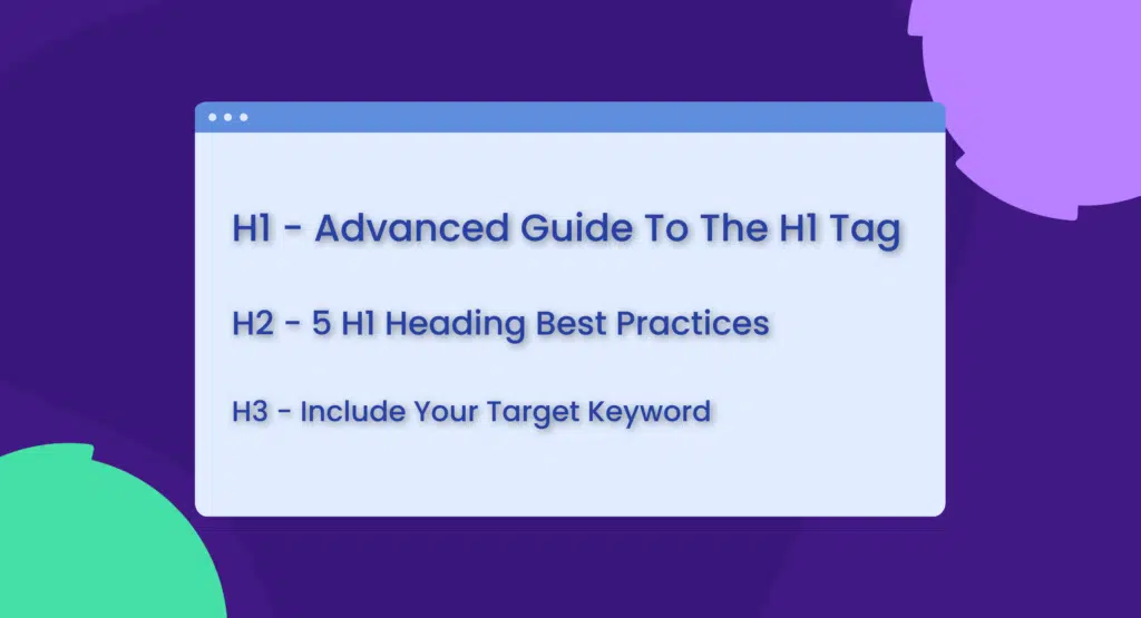 Heading structure font sizes