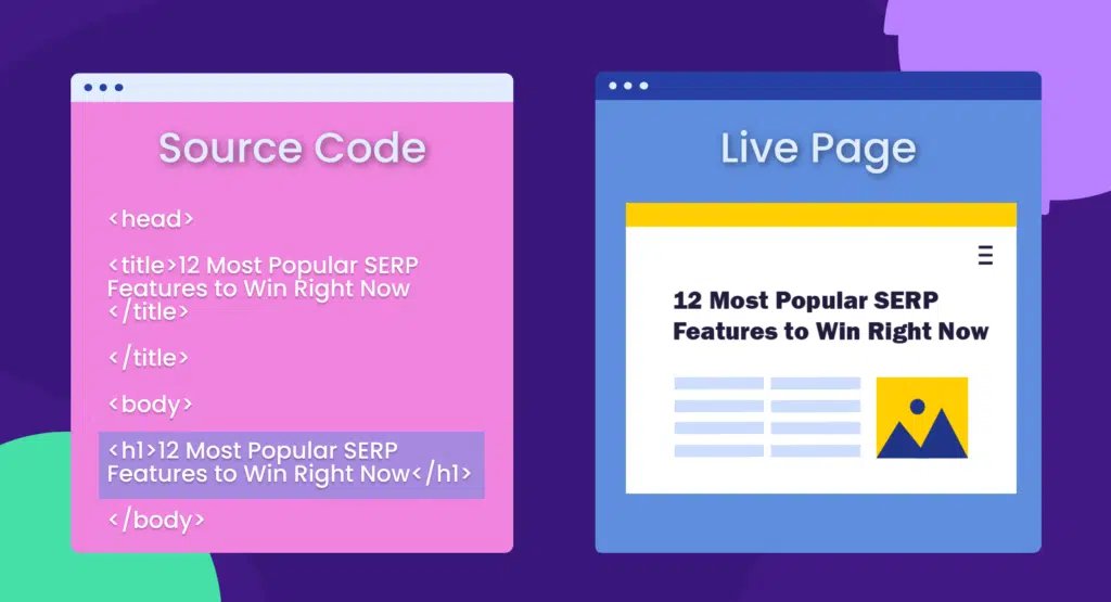 Source vs Live page heading